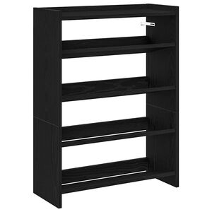 vidaXL apavu plaukts, melns, 60x25x81 cm, inženierijas koks