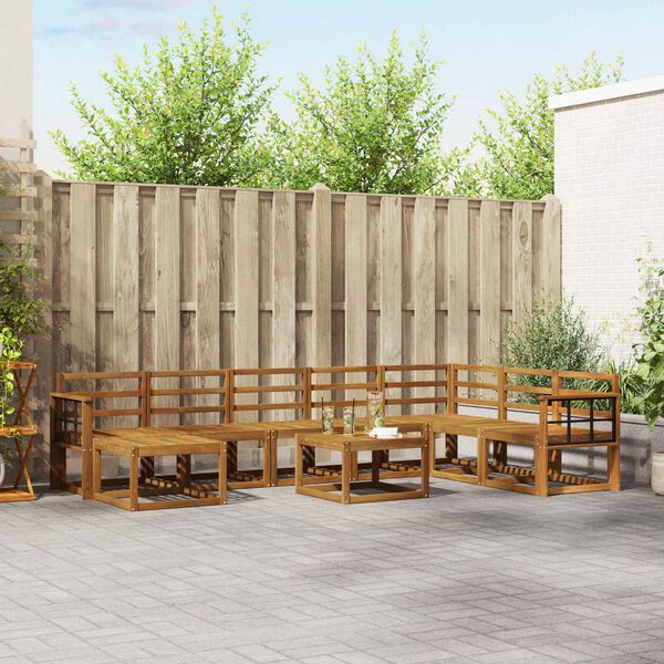 vidaXL Āra dīvānu komplekts 9 pcs Dabiska Cietā akācijas koks