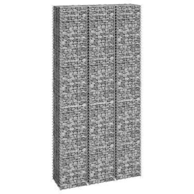vidaXL gabioni/augstās puķu kastes, 3 gab., 30x30x200 cm, dzelzs