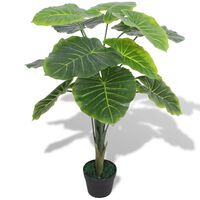vidaXL mākslīgais augs, kolokāzija ar podiņu, 85 cm, zaļa
