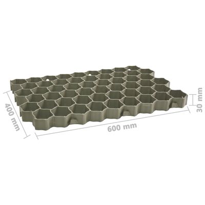 vidaXL zāliena režģi, 16 gab., 60x40x3 cm, zaļa plastmasa