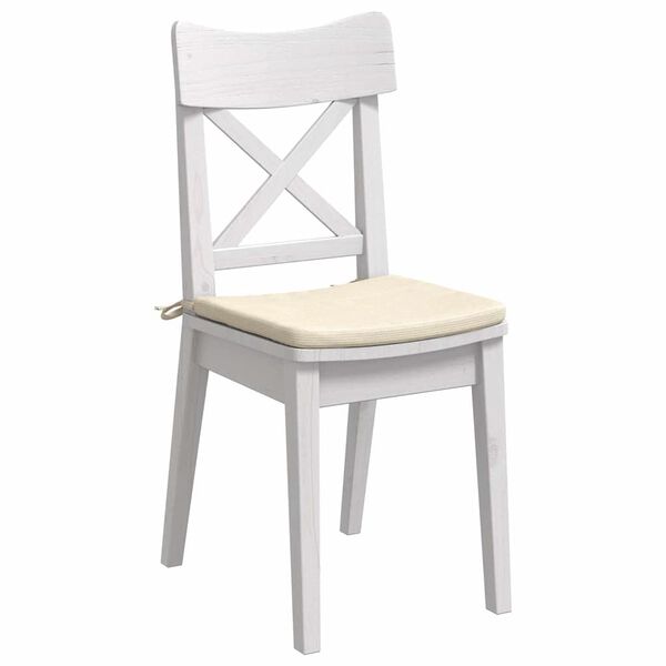 vidaXL Sēdvietas spilventiņi 4 pcs Krēmkrāsa 40 x 40 x 3 cm