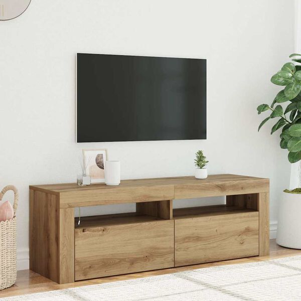 vidaXL TV skapītis ar LED lampiņām, 120x35x40 cm, inženierijas koks