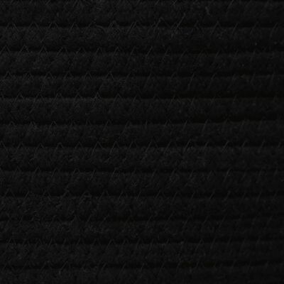 vidaXL uzglabāšanas grozs ar vāku, balts ar melnu, Ø40x35 cm, kokvilna
