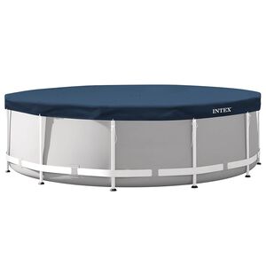 INTEX Baseina vāks INTEX &Oslash;366 x 20 cm Apaļ&scaron; PVC Tum&scaron;i zila un pelēka