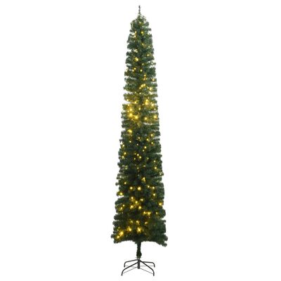 vidaXL mākslīgā Ziemassvētku egle, šaura, 300LED, 270 cm