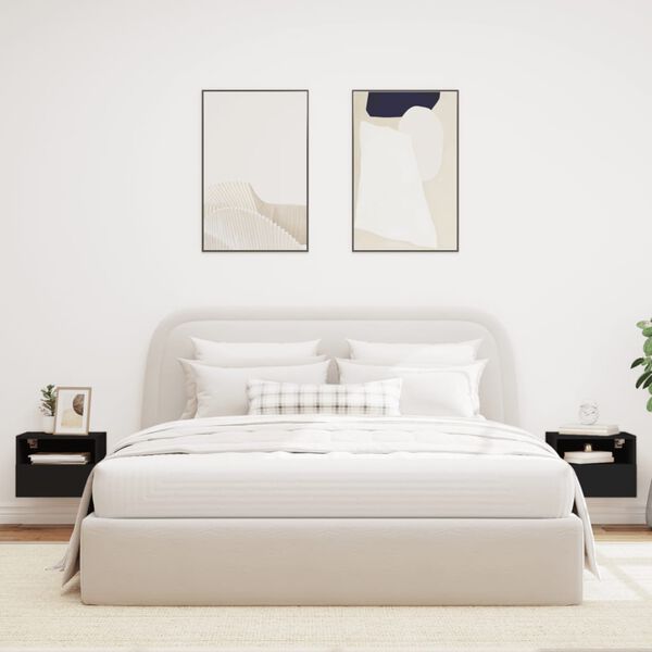 vidaXL TV skapī&scaron;i, 2 gab., melns, 40x30x30 cm, inženierijas koks