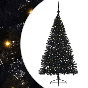 vidaXL Mākslīgais LED Ziemassvētku eglīte su 300 LED Melna 180 cm PVC