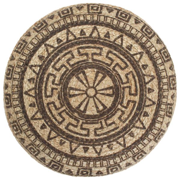 vidaXL pufs, roku darbs, brūns, 45x30 cm, džuta