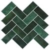 vidaXL Caurspīdīgas flīzes 20 gab. Tum&scaron;i zaļ&scaron; 30 x 30 cm