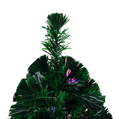 vidaXL Ziemassvētku egle ar statīvu, zaļa, 180 cm, optiskā šķiedra