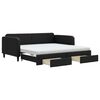 vidaXL izvelkams dīvāns ar atvilktnēm, melns, 100x200 cm, audums