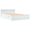 vidaXL Gultas rāmis ar atvilktni Balts 137 x 188 cm Inženierijas koks