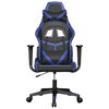 vidaXL datorspēļu krēsls, melna un zila mākslīgā āda
