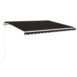 vidaXL izvelkama markīze, LED, vēja sensors, 450x350cm, antracītpelēka