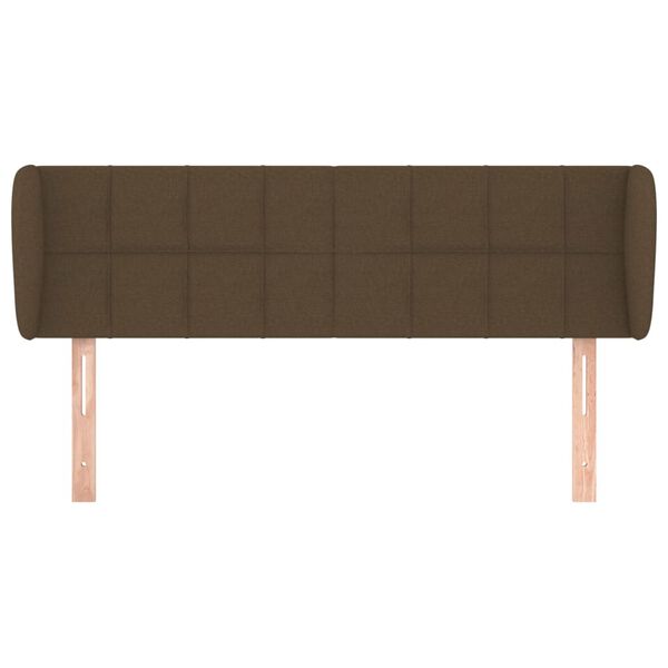 vidaXL galvgalis ar malām, 147x23x78/88 cm, tum&scaron;i brūns audums