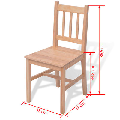 vidaXL virtuves mēbeļu komplekts - galds un krēsli, 7 gab., priede