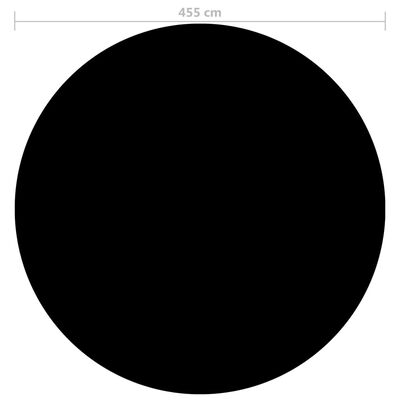 vidaXL baseina pārklājs, 455 cm, PE, melns