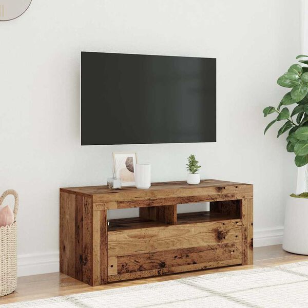 vidaXL TV skapītis ar LED lampiņām, 90x35x40 cm, inženierijas koks