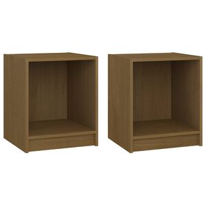 vidaXL naktsgaldiņi, 2 gab., brūni, 35,5x33,5x41,5 cm, priedes koks