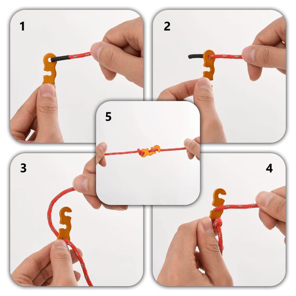 vidaXL telts virve ar savilcējiem, atstarojoša, 8 gab., 4 m, 4 mm
