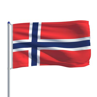 vidaXL Norvēģijas karogs un karoga masts, alumīnijs, 6,2 m