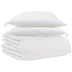vidaXL Ziemas gultas sega ar spilvenu 3 pcs Balts Dūnu spalva