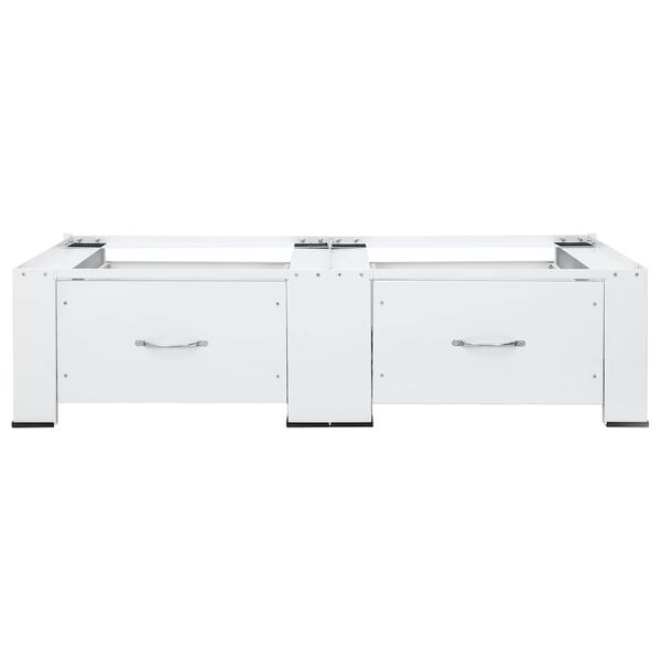 vidaXL dubultais veļas mazgājamās ma&scaron;īnas statīvs ar atvilktnēm, balts