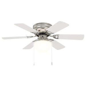vidaXL Griestu ventilators ar gaismu &Oslash; 82 cm Balts