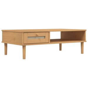 vidaXL kafijas galdiņ&scaron; SENJA, brūns, 100x55x33 cm, masīvkoks