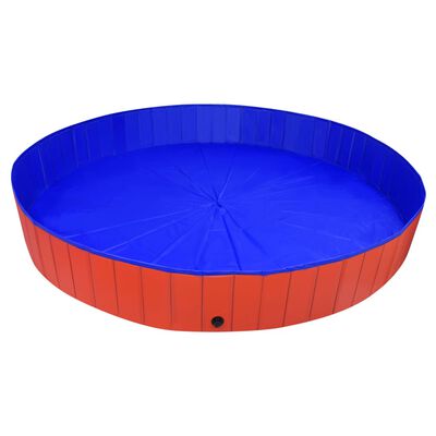 vidaXL suņu baseins, salokāms, sarkans, 300x40 cm, PVC
