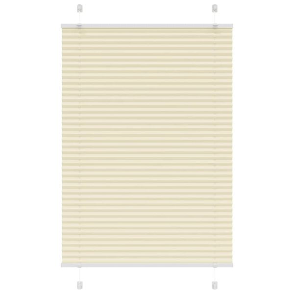 vidaXL Pleated Blind Cream 85x100 cm Auduma platums 84,4 cm