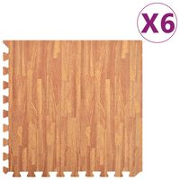 vidaXL grīdas paklājiņi, 6 gab., 2,16 ㎡, EVA putas, koka tekstūra