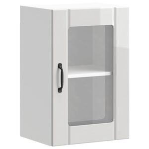 vidaXL virtuves sienas skapis ar stikla durvīm Lucca High Gloss White