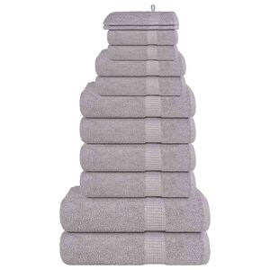 vidaXL 12 daļu dvieļu komplekts, FROGN, pelēks, 360 g/m&sup2;