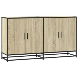 vidaXL kumode, ozolkoka krāsa, 134x35x76 cm, inženierijas koks