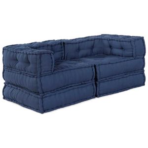vidaXL Modulārais dīvāna vienība 2 pcs Indigo 140 x 70 x 56 cm Audums