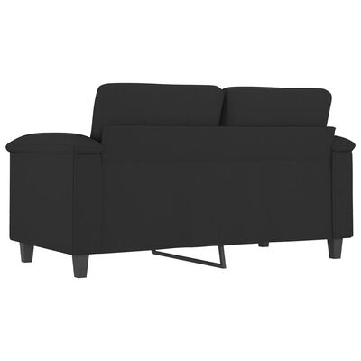 vidaXL divvietīgs dīvāns, 120 cm, melns mikrošķiedras audums