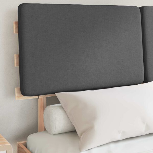 vidaXL Gultas rāmis ar polsterētu galvas balstu Tum&scaron;i pelēks