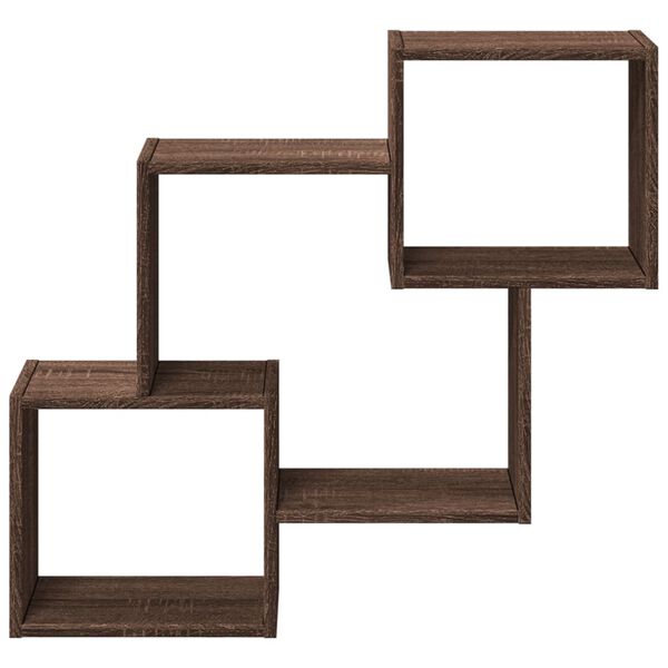 vidaXL sienas skapītis, 78x18x71 cm, brūna ozola, inženierijas koks