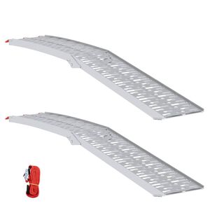 vidaXL Salokāms motocikla ramps 340 kg uz rampas 2 pcs Sudraba