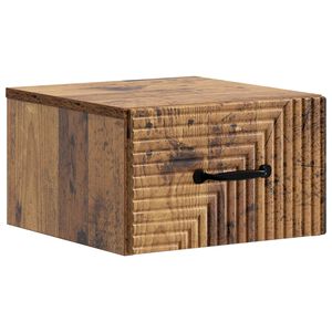 vidaXL Sienā stiprināms nakts skapis Vecs koks 34,5 x 33 x 20 cm