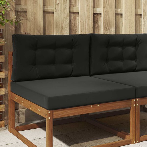 vidaXL Āra dīvāna spilvens 2 pcs Melns Poliesters