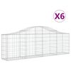 vidaXL arkveida gabiona grozi, 6 gb., 200x30x60/80 cm, cinkota dzelzs