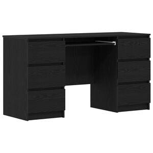 vidaXL Galds Melns ozolkoks 140 x 50 x 76 cm Inženierijas koks