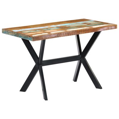 vidaXL virtuves galds, 120x60x75 cm, pārstrādāts masīvkoks