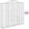 vidaXL arkveida gabiona grozi, 10gb., 200x50x180/200cm, cinkota dzelzs