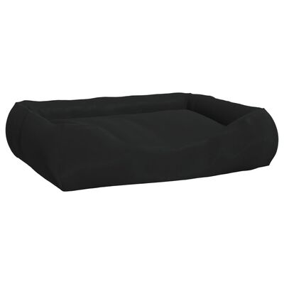 vidaXL suņu gulta ar spilveniem, melna, 75x58x18 cm, audums