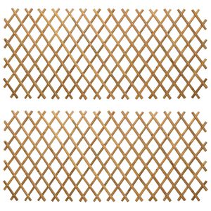 vidaXL Papla&scaron;ināms trellis žogs 2 pcs Gai&scaron;i brūns 100 x 105 cm Bambuss