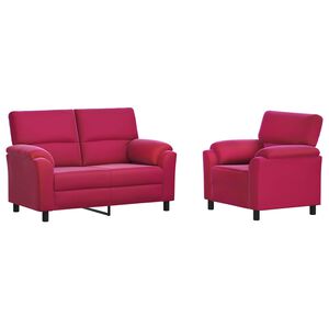 vidaXL Dīvānu komplekts 2 pcs Vīna sarkans Samts